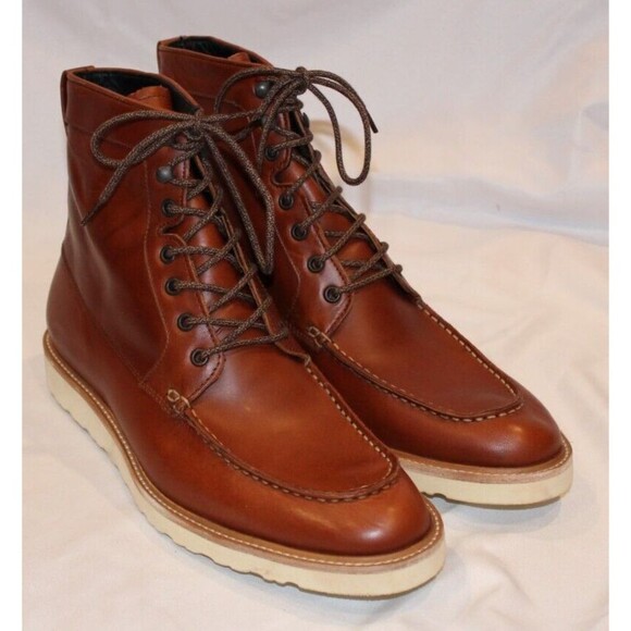 NISOLO MEN\'S ALL WEATHER‎ MATEO LEATHER BOOTS BRANDY $260 NIB